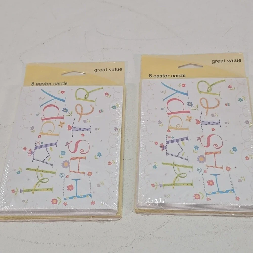 2 Packs of 8‎ American Greetings Easter Cards w/Envelopes